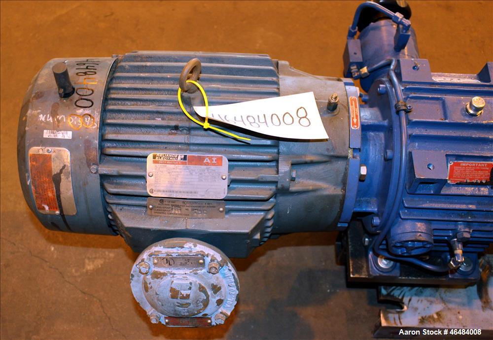 Used Waukesha Rotary Positive Displacement Pump, Model 030U2, 316 Stainless Steel. Approximately 36 gallons per minute at 250 psi maximum pressure at 600 rpm capacity, 0.060 gallon displacement per r...