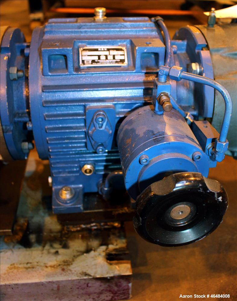 Used Waukesha Rotary Positive Displacement Pump, Model 030U2, 316 Stainless Steel. Approximately 36 gallons per minute at 250 psi maximum pressure at 600 rpm capacity, 0.060 gallon displacement per r...