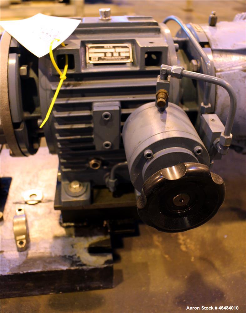 Used Waukesha Rotary Positive Displacement Pump, Model 030U2, 316 Stainless Steel. Approximately 36 gallons per minute at 250 psi maximum pressure at 600 rpm capacity, 0.060 gallon displacement per r...