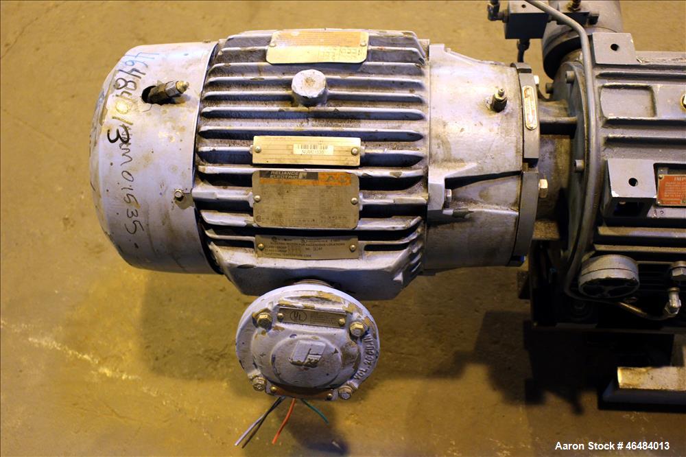 Used Waukesha Rotary Positive Displacement Pump, Model 030U2, 316 Stainless Steel. Approximately 36 gallons per minute at 250 psi maximum pressure at 600 rpm capacity, 0.060 gallon displacement per r...