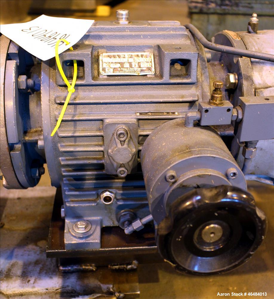 Used Waukesha Rotary Positive Displacement Pump, Model 030U2, 316 Stainless Steel. Approximately 36 gallons per minute at 250 psi maximum pressure at 600 rpm capacity, 0.060 gallon displacement per r...