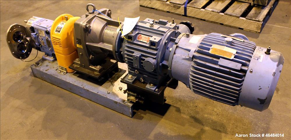 Used Waukesha Rotary Positive Displacement Pump, Model 030U2, 316 Stainless Steel. Approximately 36 gallons per minute at 250 psi maximum pressure at 600 rpm capacity, 0.060 gallon displacement per r...
