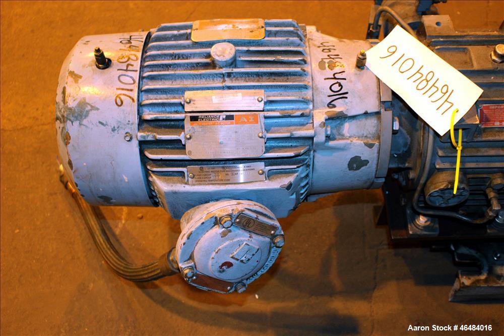 Used Waukesha Rotary Positive Displacement Pump, Model 030U2, 316 Stainless Steel. Approximately 36 gallons per minute at 250 psi maximum pressure at 600 rpm capacity, 0.060 gallon displacement per r...