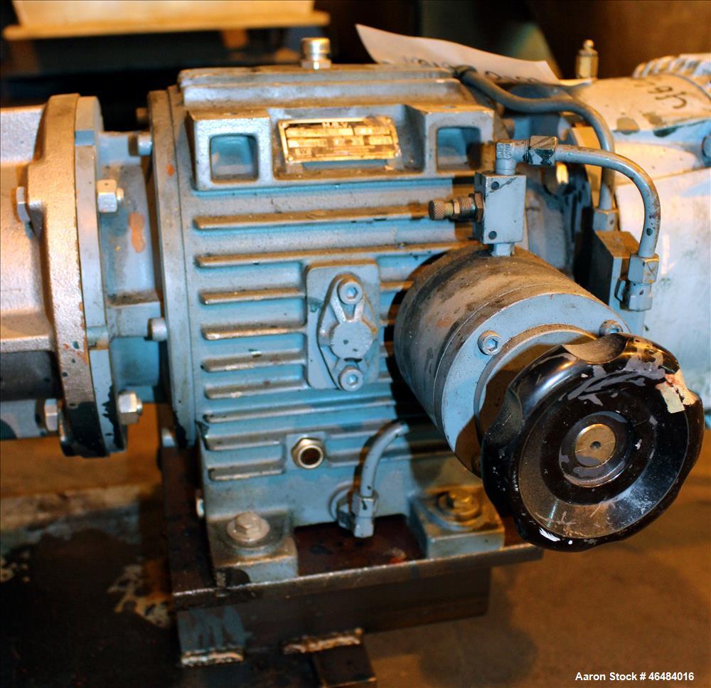 Used Waukesha Rotary Positive Displacement Pump, Model 030U2, 316 Stainless Steel. Approximately 36 gallons per minute at 250 psi maximum pressure at 600 rpm capacity, 0.060 gallon displacement per r...