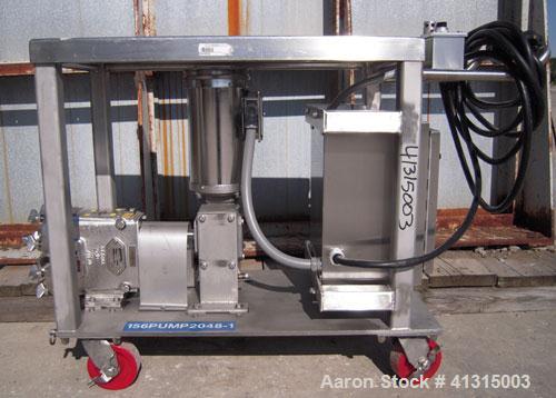 Used Waukesha Rotary Positive Displacement Pump, Model 030, 316 Stainless Steel. Approximately 36 gallons per minute at 100 psi at 600 rpm capacity, .06 gallon displacement per revolution. Stainless ...
