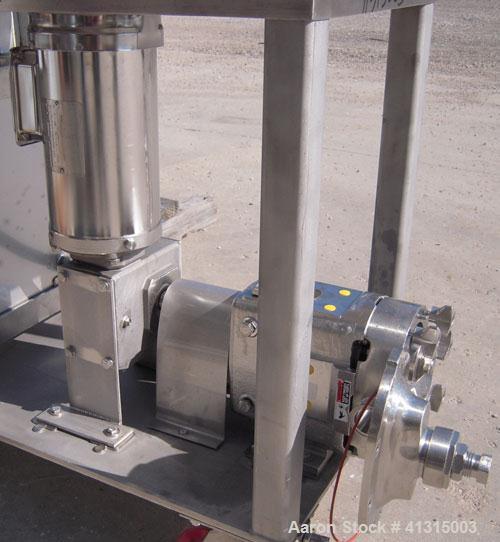 Used Waukesha Rotary Positive Displacement Pump, Model 030, 316 Stainless Steel. Approximately 36 gallons per minute at 100 psi at 600 rpm capacity, .06 gallon displacement per revolution. Stainless ...