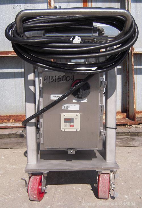 Used Waukesha Rotary Positive Displacement Pump, Model 030, 316 Stainless Steel. Approximately 36 gallons per minute at 100 psi at 600 rpm capacity, .06 gallon displacement per revolution. Stainless ...
