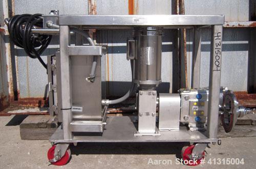 Used Waukesha Rotary Positive Displacement Pump, Model 030, 316 Stainless Steel. Approximately 36 gallons per minute at 100 psi at 600 rpm capacity, .06 gallon displacement per revolution. Stainless ...