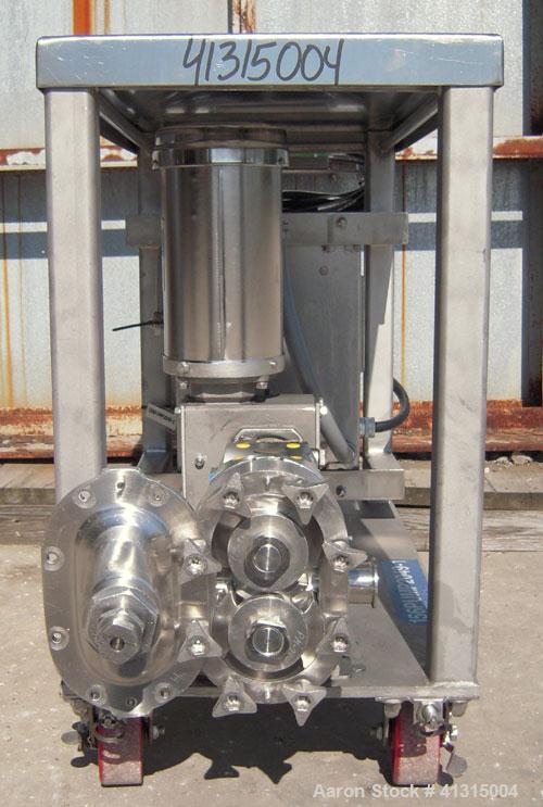 Used Waukesha Rotary Positive Displacement Pump, Model 030, 316 Stainless Steel. Approximately 36 gallons per minute at 100 psi at 600 rpm capacity, .06 gallon displacement per revolution. Stainless ...
