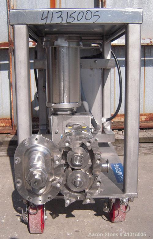 Used Waukesha Rotary Positive Displacement Pump, Model 030, 316 Stainless Steel. Approximately 36 gallons per minute at 100 psi at 600 rpm capacity, .06 gallon displacement per revolution. Stainless ...