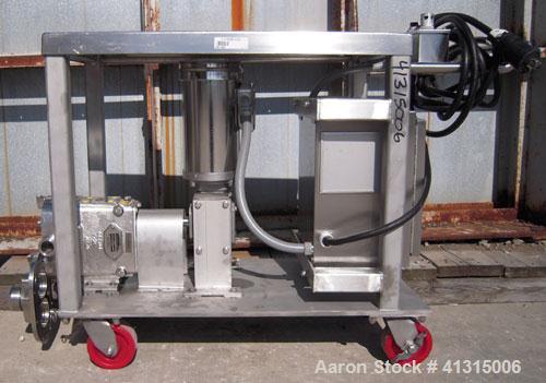 Used Waukesha Rotary Positive Displacement Pump, Model 030, 316 Stainless Steel. Approximately 36 gallons per minute at 100 psi at 600 rpm capacity, .06 gallon displacement per revolution. Stainless ...