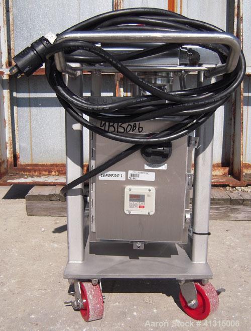 Used Waukesha Rotary Positive Displacement Pump, Model 030, 316 Stainless Steel. Approximately 36 gallons per minute at 100 psi at 600 rpm capacity, .06 gallon displacement per revolution. Stainless ...
