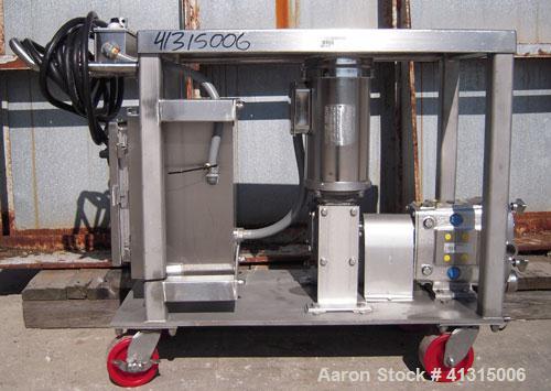 Used Waukesha Rotary Positive Displacement Pump, Model 030, 316 Stainless Steel. Approximately 36 gallons per minute at 100 psi at 600 rpm capacity, .06 gallon displacement per revolution. Stainless ...