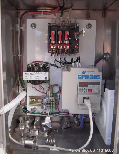Used Waukesha Rotary Positive Displacement Pump, Model 030, 316 Stainless Steel. Approximately 36 gallons per minute at 100 psi at 600 rpm capacity, .06 gallon displacement per revolution. Stainless ...