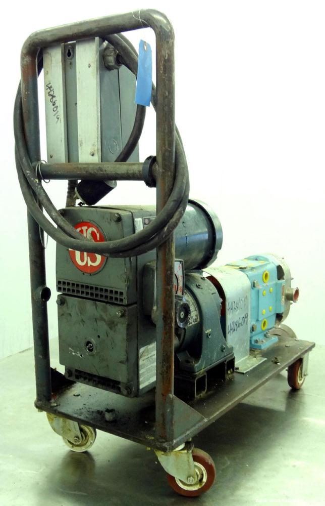 Used Waukesha Rotary Positive Displacement Pump, Model 030, 316 Stainless Steel. Approximately 36 gallons per minute at 100 psi at 600 rpm capacity, (.06) gallon displacement per revolution. 1-1/2" T...