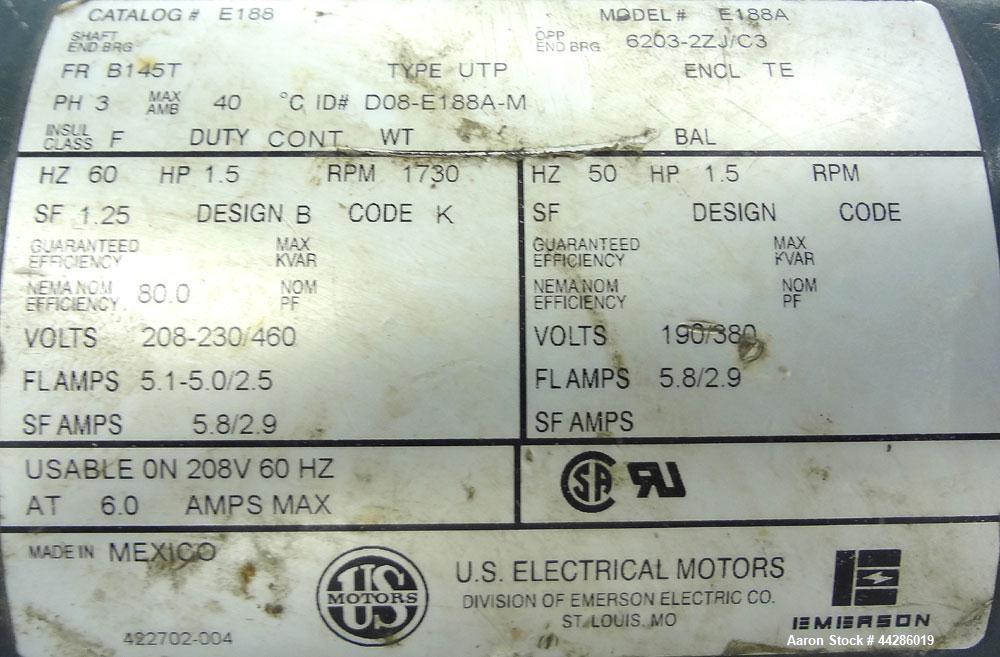 Used Waukesha Rotary Positive Displacement Pump, Model 030, 316 Stainless Steel. Approximately 36 gallons per minute at 100 psi at 600 rpm capacity, (.06) gallon displacement per revolution. 1-1/2" T...
