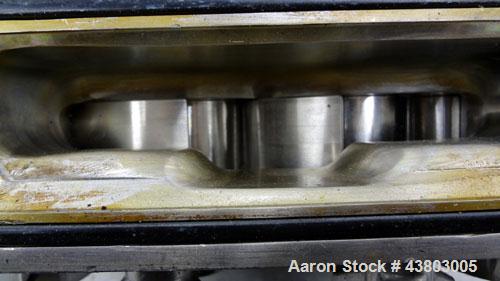 Used Waukesha Rectangular Flange Universal Rotary Positive Displacement Pump, Model 034, 316 Stainless Steel. Approximately 24 gallons per minute at 200 psi at 400 rpm, 0.060 gallon displacement per ...
