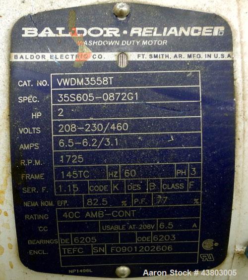 Used Waukesha Rectangular Flange Universal Rotary Positive Displacement Pump, Model 034, 316 Stainless Steel. Approximately 24 gallons per minute at 200 psi at 400 rpm, 0.060 gallon displacement per ...