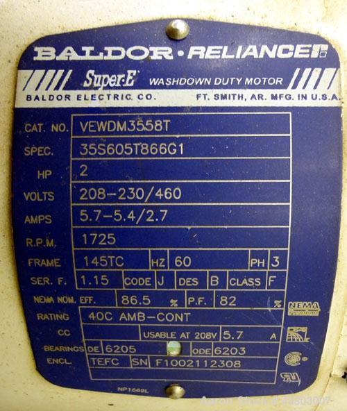 Used Stainless Steel Waukesha Rectangular Flange Universal Rotary Positive Displacement Pump, Model 034