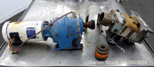 Used Waukesha Rectangular Flange Universal Rotary Positive Displacement Pump, Model 034, 316 Stainless Steel. Approximately 24 gallons per minute at 200 psi at 400 rpm, 0.060 gallon displacement per ...