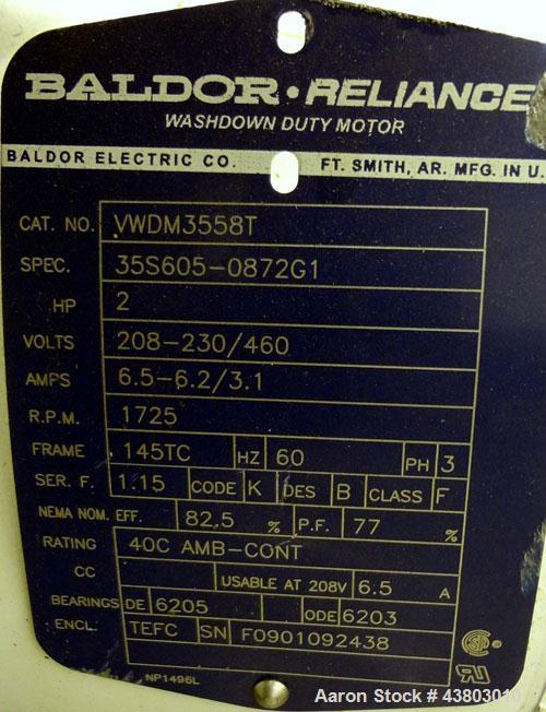 Used Waukesha Rectangular Flange Universal Rotary Positive Displacement Pump, Model 034, 316 Stainless Steel. Approximately 24 gallons per minute at 200 psi at 400 rpm, 0.060 gallon displacement per ...