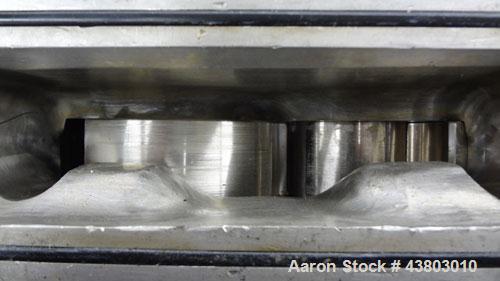 Used Waukesha Rectangular Flange Universal Rotary Positive Displacement Pump, Model 034, 316 Stainless Steel. Approximately 24 gallons per minute at 200 psi at 400 rpm, 0.060 gallon displacement per ...