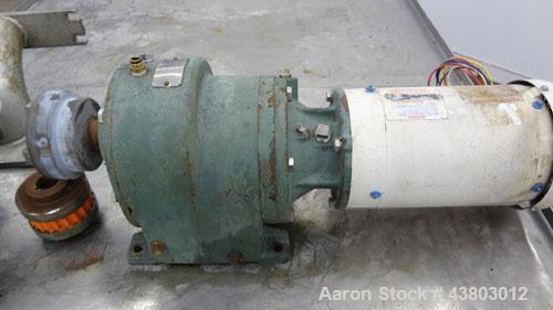 Used Waukesha Rectangular Flange Universal Rotary Positive Displacement Pump, Model 034, 316 Stainless Steel. Approximately 24 gallons per minute at 200 psi at 400 rpm, 0.060 gallon displacement per ...