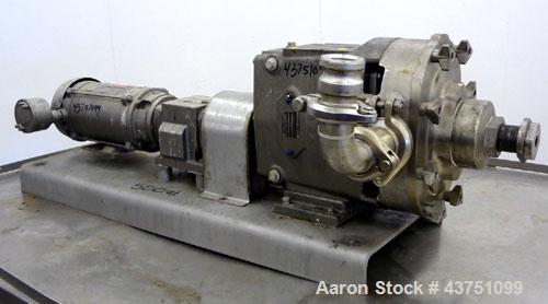 Used Stainless Steel Waukesha Universal Rotary Positive Displacement Pump, Model 060