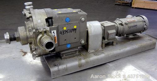Used Stainless Steel Waukesha Universal Rotary Positive Displacement Pump, Model 060