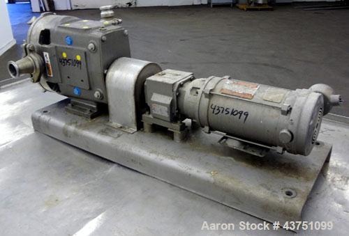 Used Stainless Steel Waukesha Universal Rotary Positive Displacement Pump, Model 060