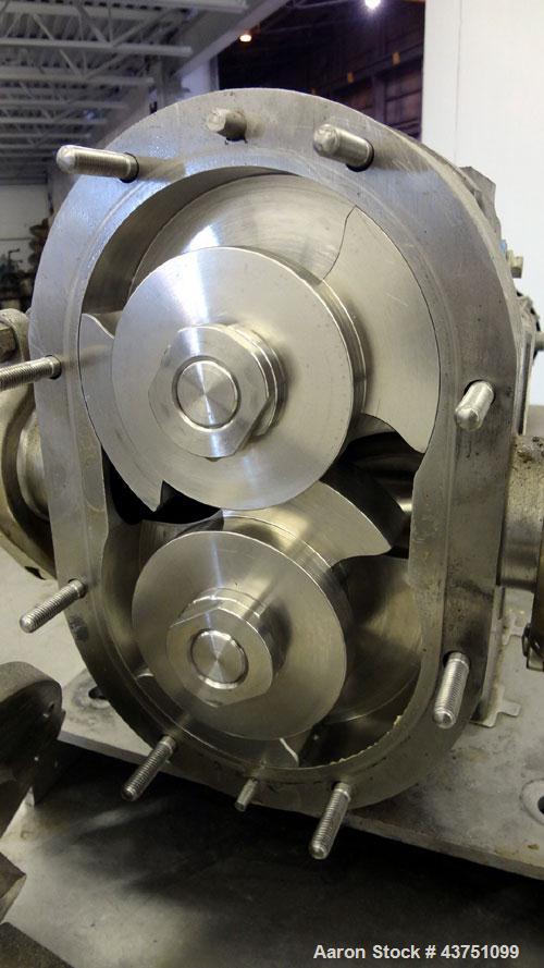 Used Stainless Steel Waukesha Universal Rotary Positive Displacement Pump, Model 060