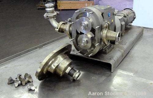 Used Stainless Steel Waukesha Universal Rotary Positive Displacement Pump, Model 060