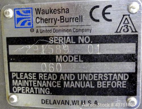 Used Stainless Steel Waukesha Universal Rotary Positive Displacement Pump, Model 060