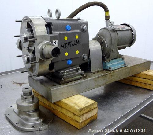 Used Stainless Steel Waukesha Universal Rotary Positive Displacement Pump, Model 060