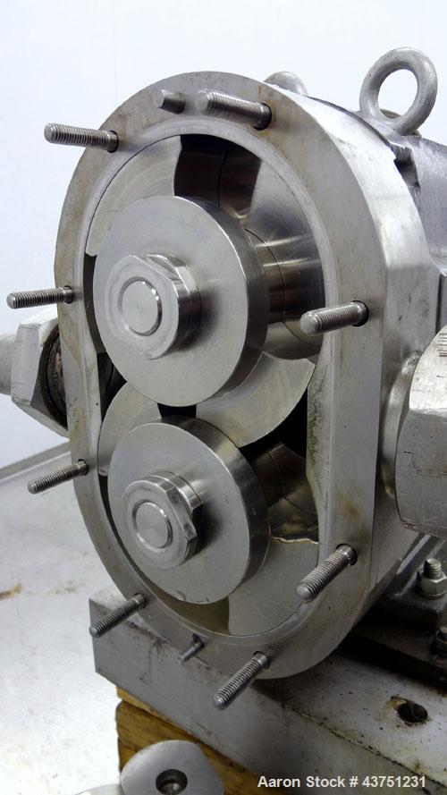 Used Stainless Steel Waukesha Universal Rotary Positive Displacement Pump, Model 060