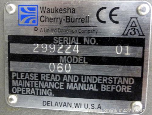 Used Stainless Steel Waukesha Universal Rotary Positive Displacement Pump, Model 060