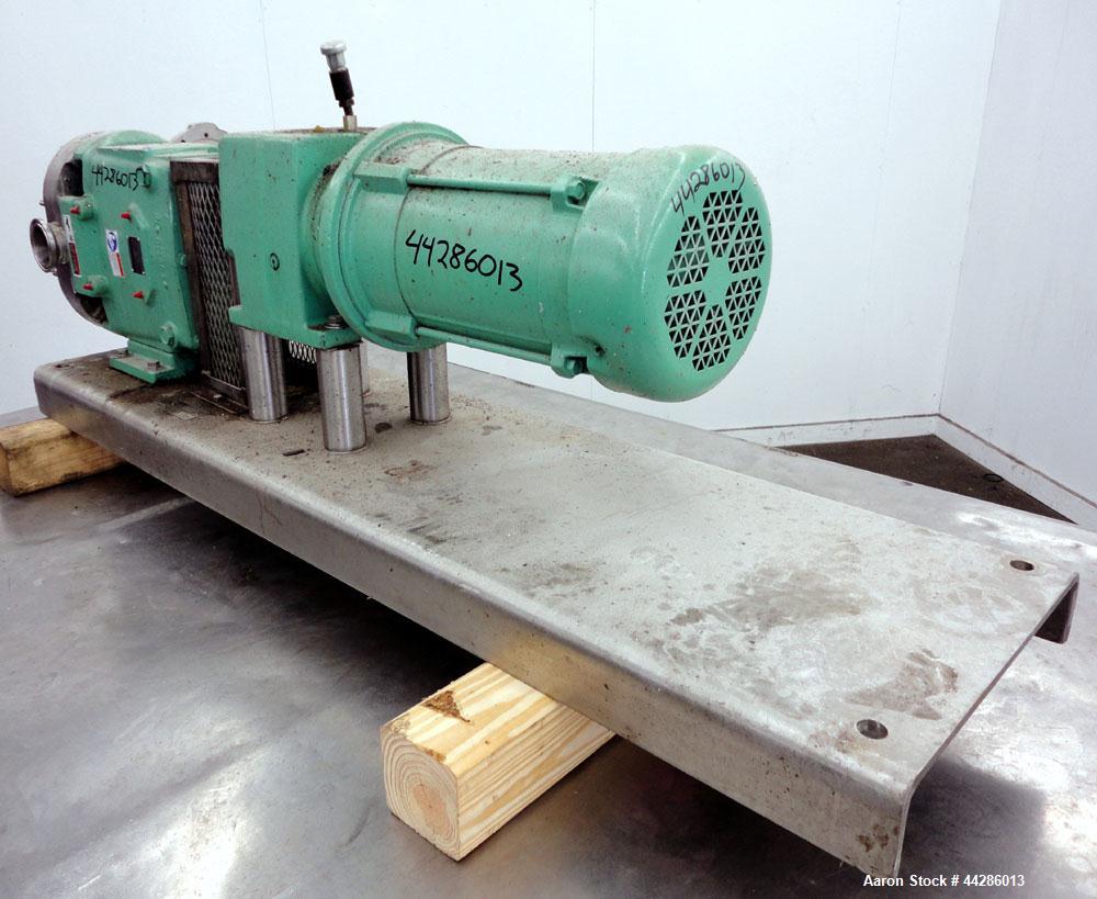Used Stainless Steel Waukesha Rotary Positive Displacement Pump, Model 060