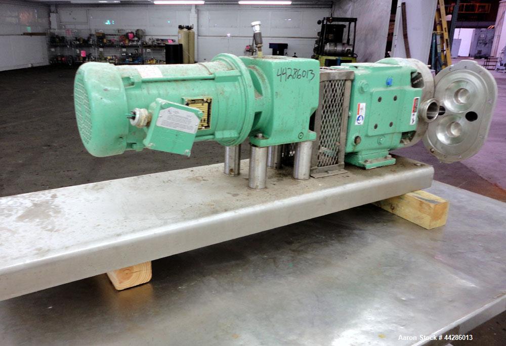 Used Stainless Steel Waukesha Rotary Positive Displacement Pump, Model 060