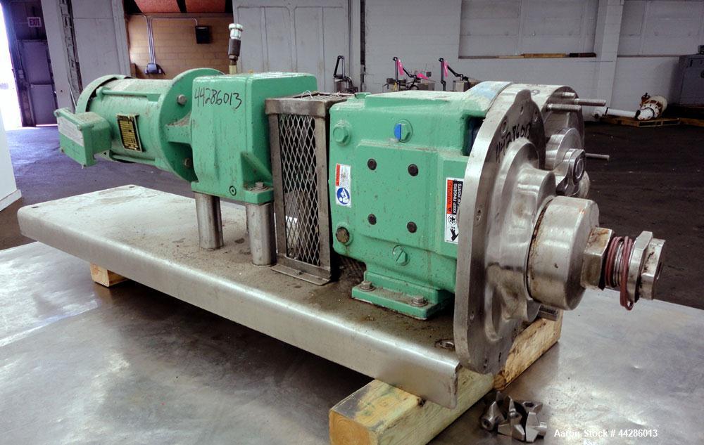 Used Stainless Steel Waukesha Rotary Positive Displacement Pump, Model 060