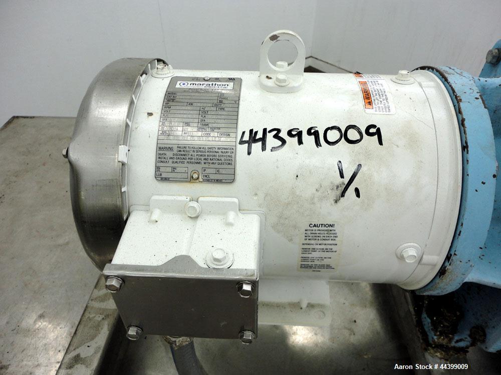 Used Waukesha Positive Displacement Pump, Model 060, 316 Stainless Steel. Rated approximately 90 gallons per minute at 200 psi at 600 rpm, 0.153 gallons displacement per revolution, (2) stainless ste...