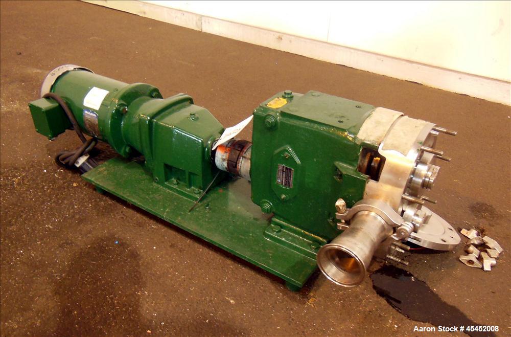 Used Stainless Steel Waukesha Rotary Positive Displacement Pump, Model 060