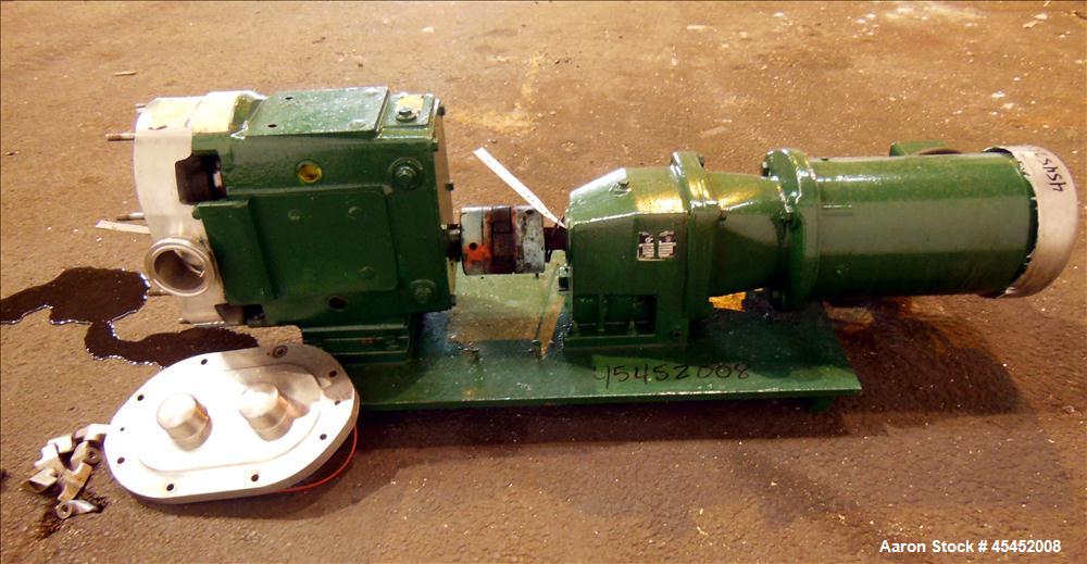 Used Stainless Steel Waukesha Rotary Positive Displacement Pump, Model 060