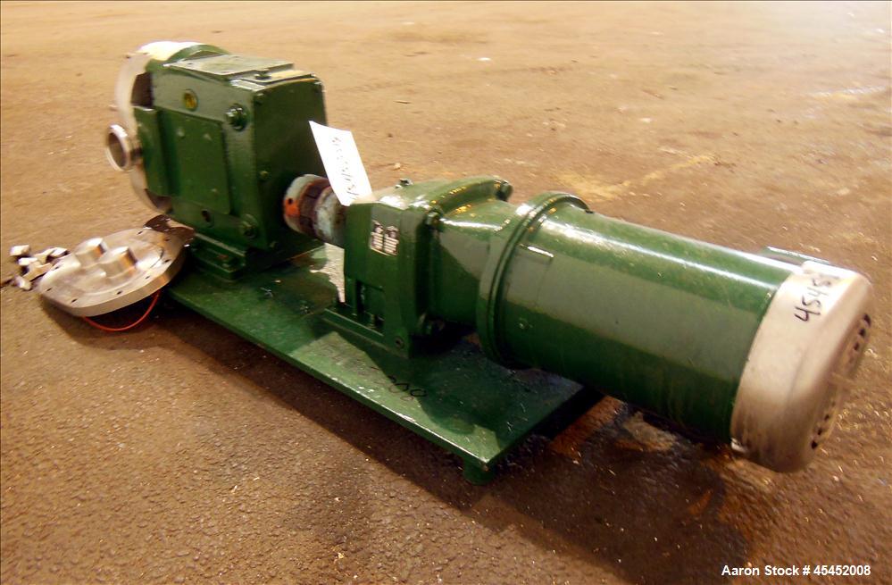 Used Stainless Steel Waukesha Rotary Positive Displacement Pump, Model 060
