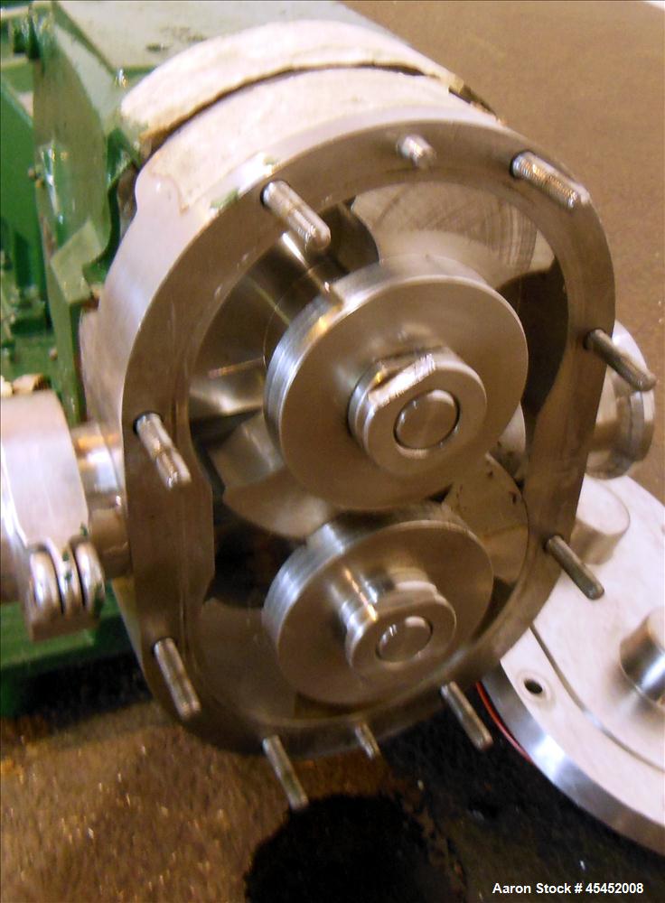 Used Stainless Steel Waukesha Rotary Positive Displacement Pump, Model 060