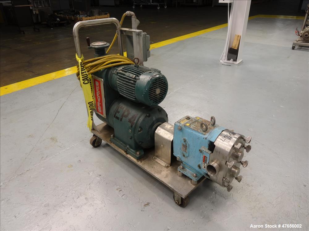 Used- Waukesha Horizontal Rotary Positive Displacement Pump, Model 130, 316 Stai