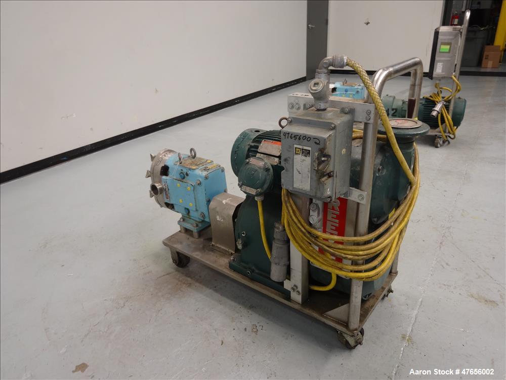 Used- Waukesha Horizontal Rotary Positive Displacement Pump, Model 130, 316 Stai