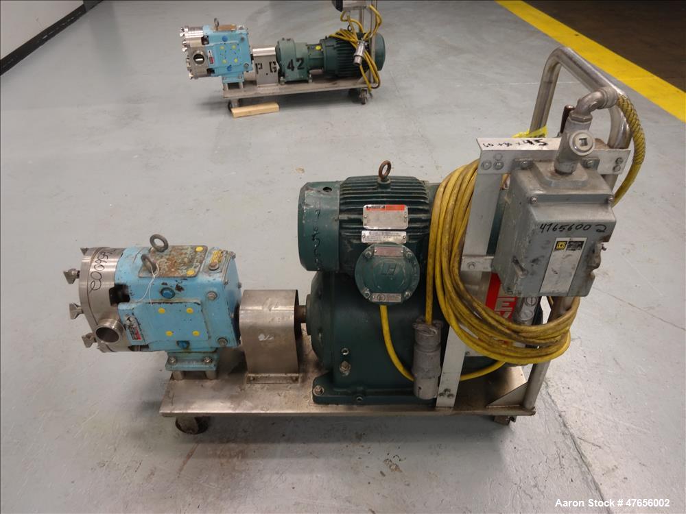 Used- Waukesha Horizontal Rotary Positive Displacement Pump, Model 130, 316 Stai