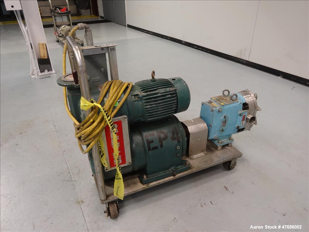 Used Waukesha Horizontal Rotary Positive Displacement Pump, Model 130, 316 Stai