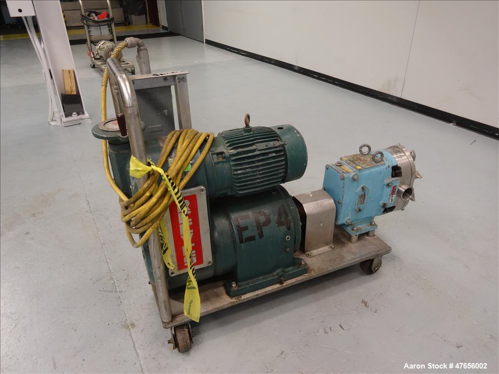 Used- Waukesha Horizontal Rotary Positive Displacement Pump, Model 130, 316 Stai