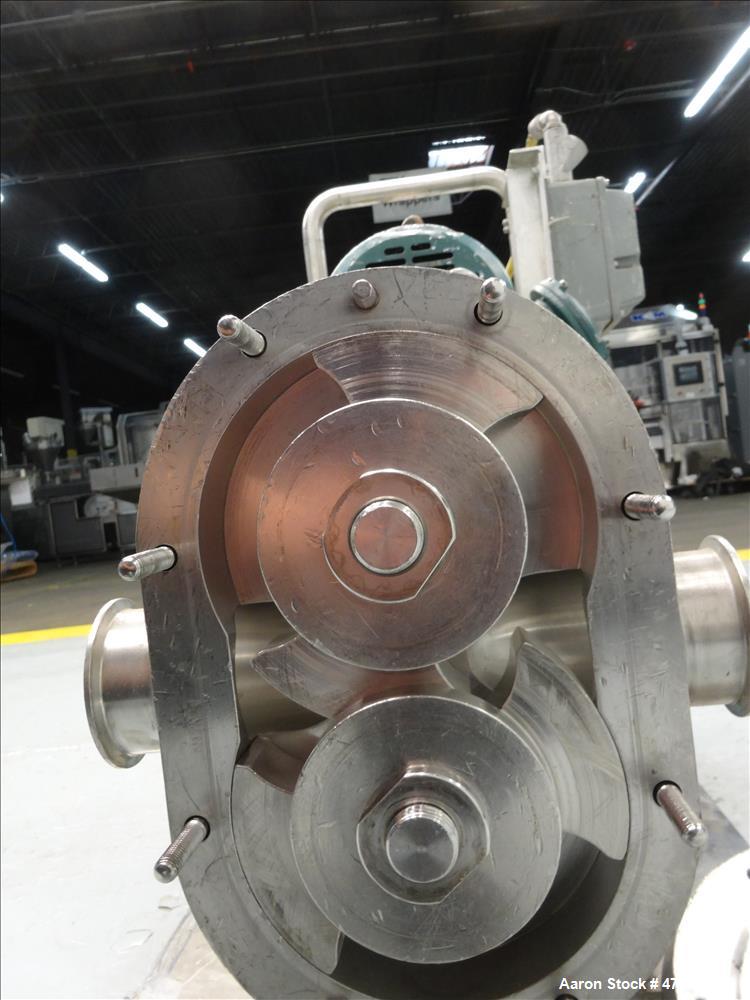 Used- Waukesha Horizontal Rotary Positive Displacement Pump, Model 130, 316 Stai